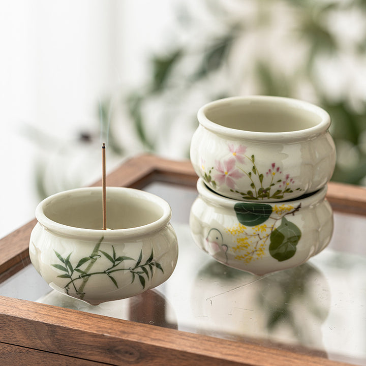 Encensoir en Céramique Peinte à la Main