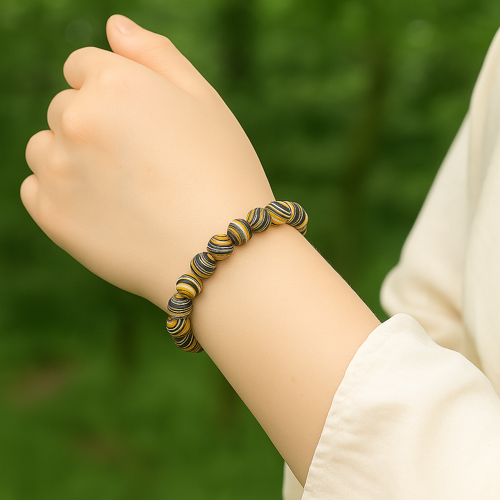 Bracelet "Absorbe les Énergies Négatives" en Malachite Jaune