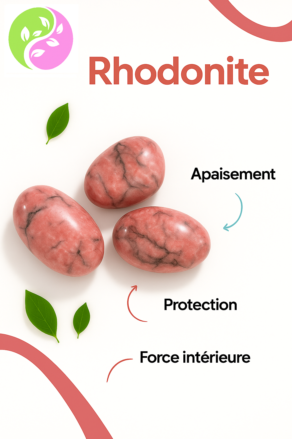 Bracelet "Amour de Soi et Apaisement émotionnelle" en Rhodonite et Quartz Rose