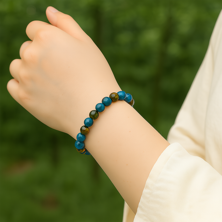 Bracelet "Confiance en soi"en Œil de Tigre et Apatite