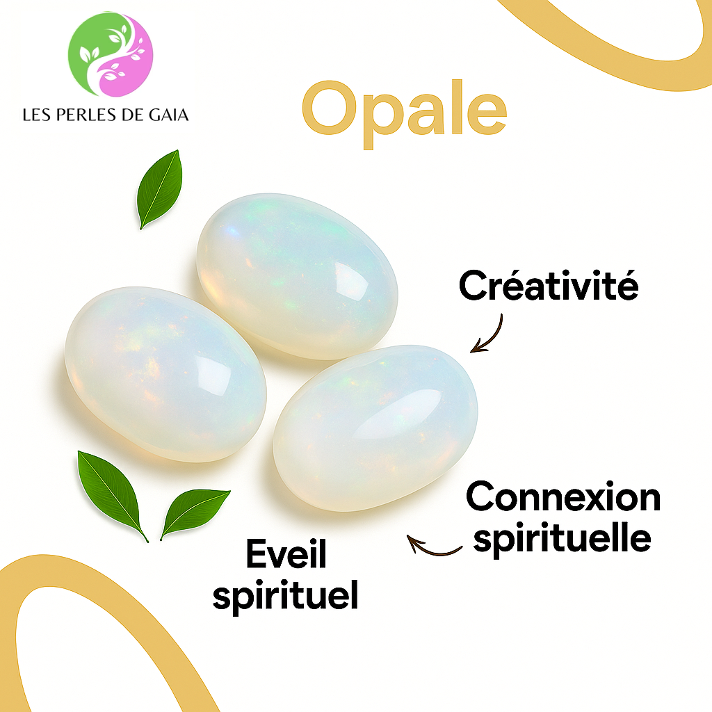 Bracelet DUO "Intuition et Créativité" en Aventurine Bleue et Opale