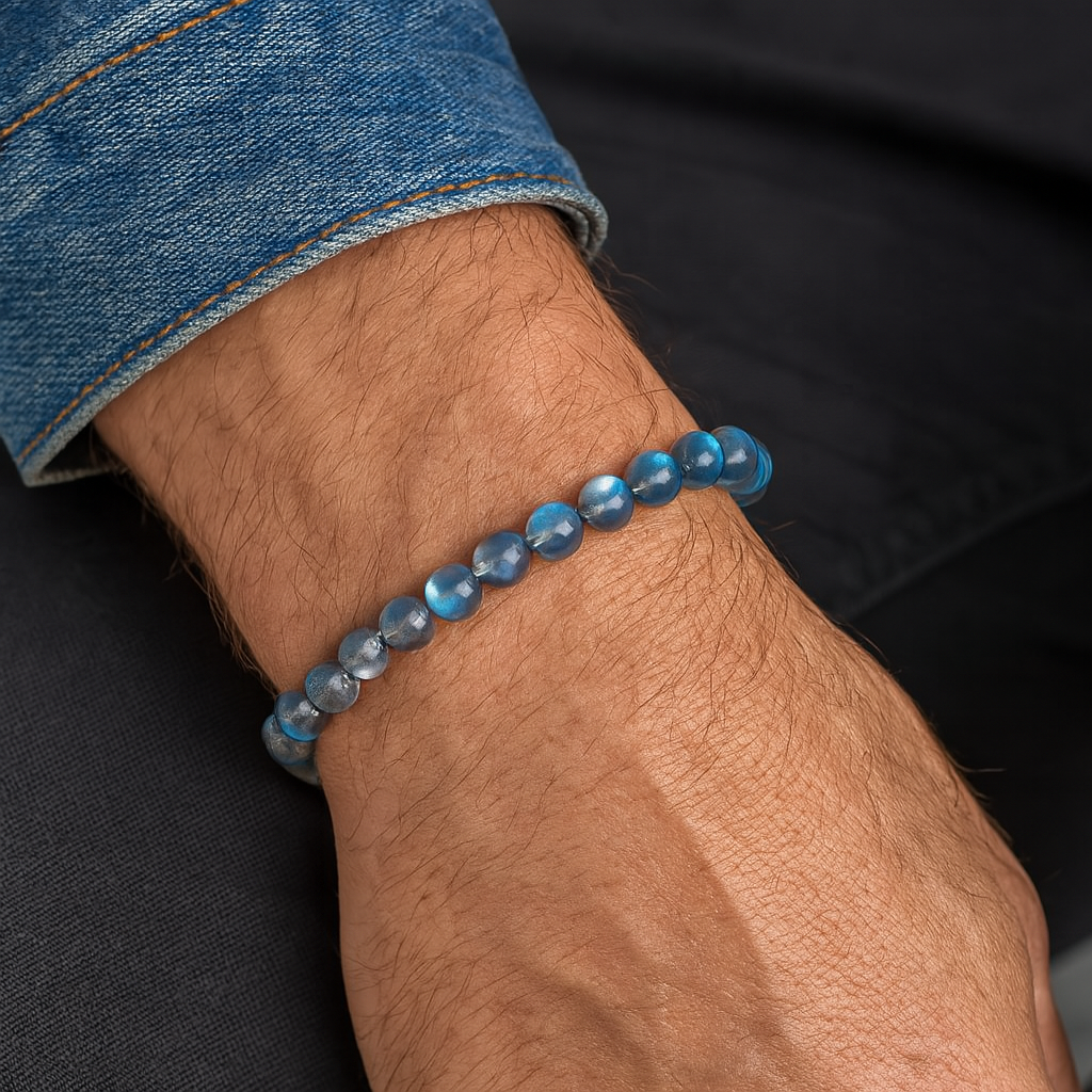 Bracelet "Essence de Lune" en Pierre de Lune Œil de Chat