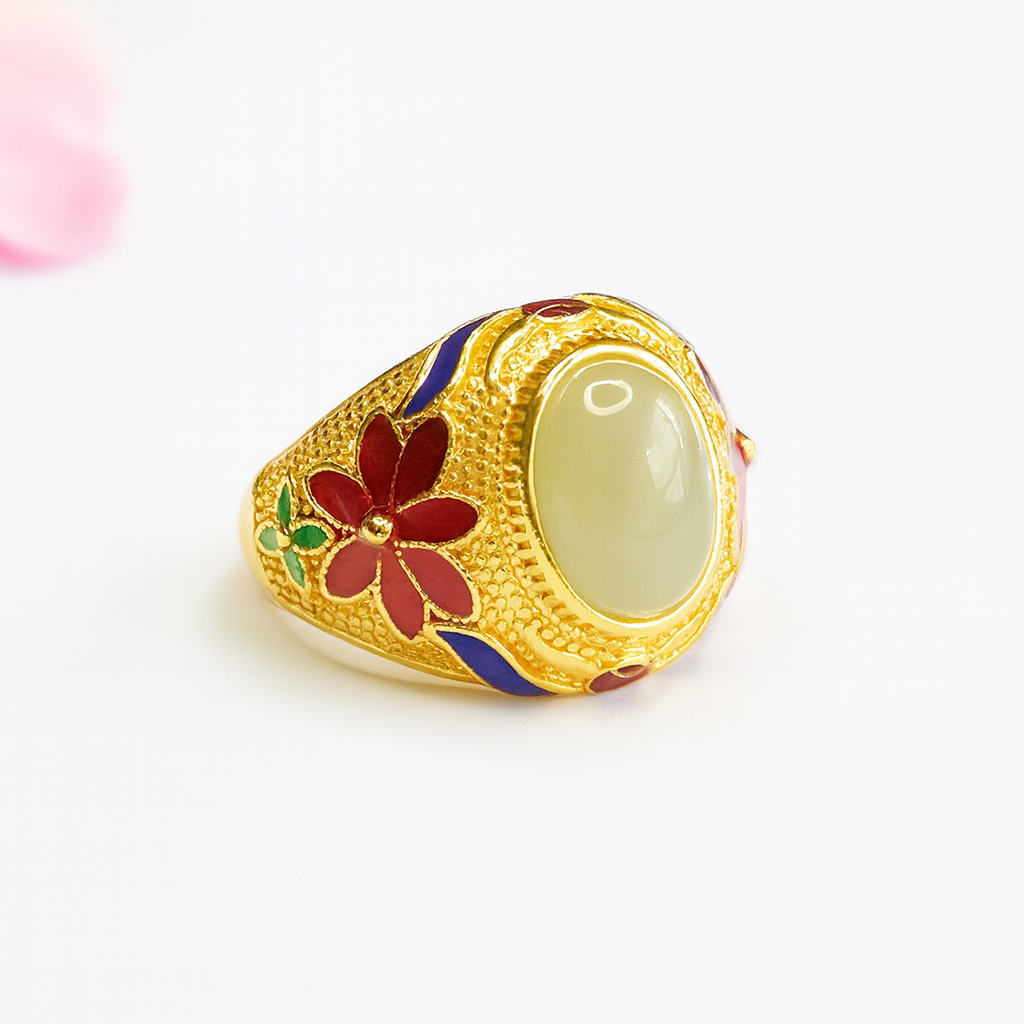 Bague Fleur Impériale en Jade de Hetian