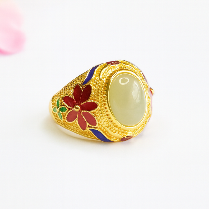 Bague Fleur Impériale en Jade de Hetian