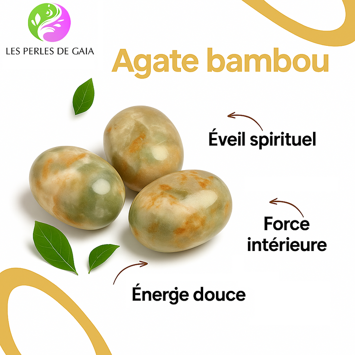 Bracelet "Connexion à la Nature" en Bamboo Agate