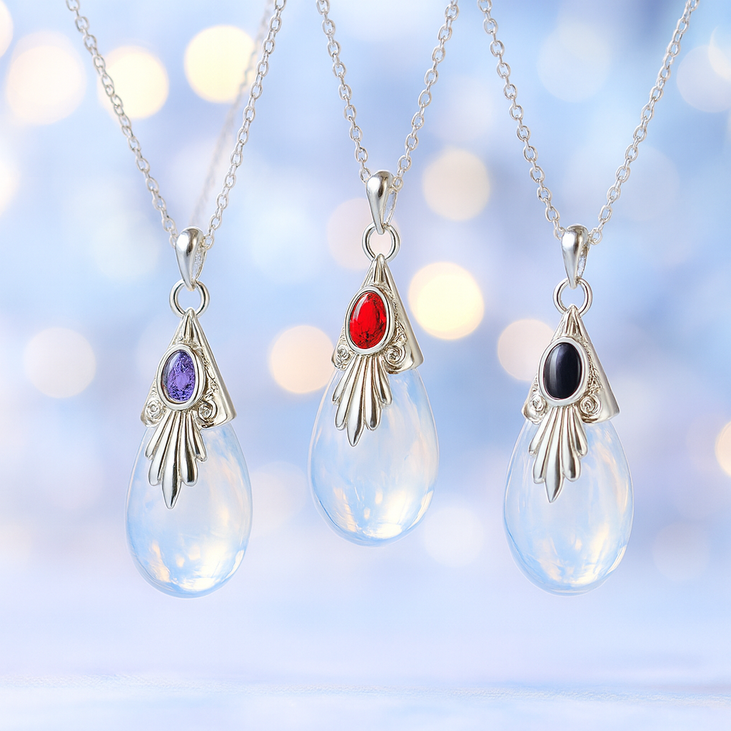 Collier Pendentif Pierre de Lune en Goutte