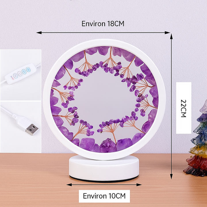 Lampe de Nuit Arbre en Cristal Naturel