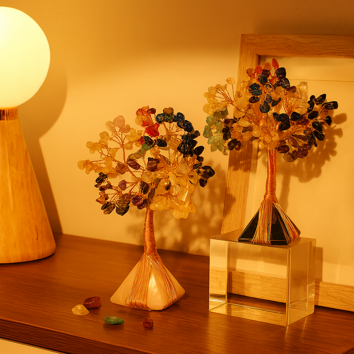 Arbre de Cristal Naturel sur Pyramide