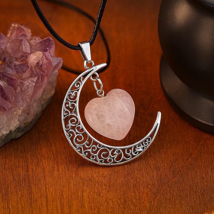 Collier Cœur Cristal de Lune
