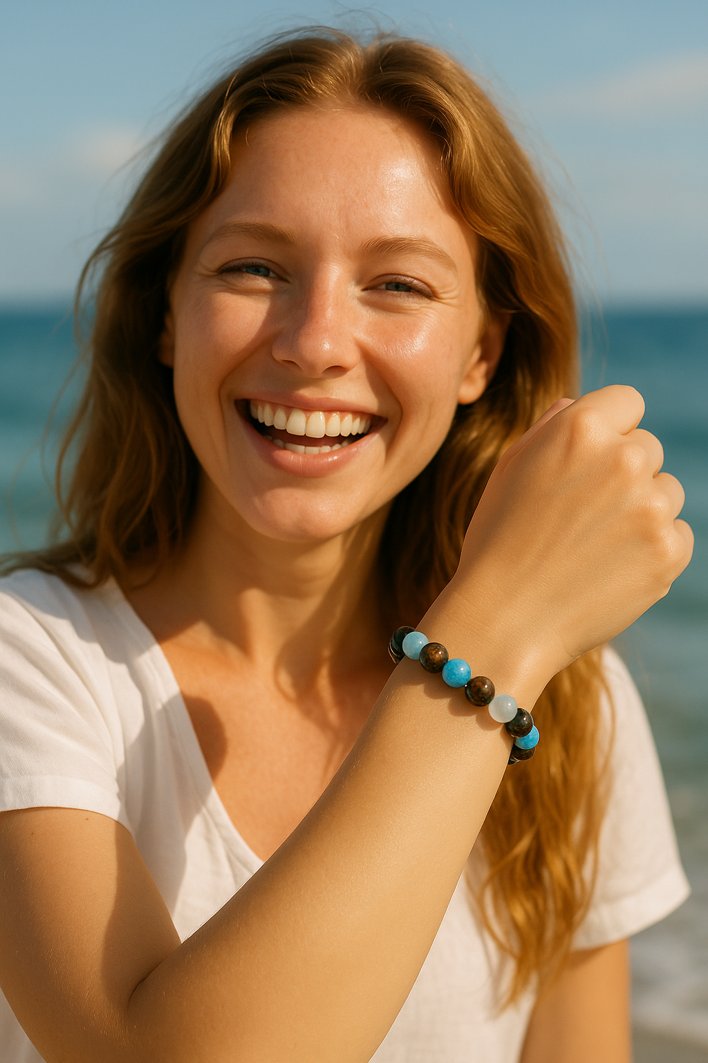 Bracelet "Destin" en Œil de Tigre Bleu
