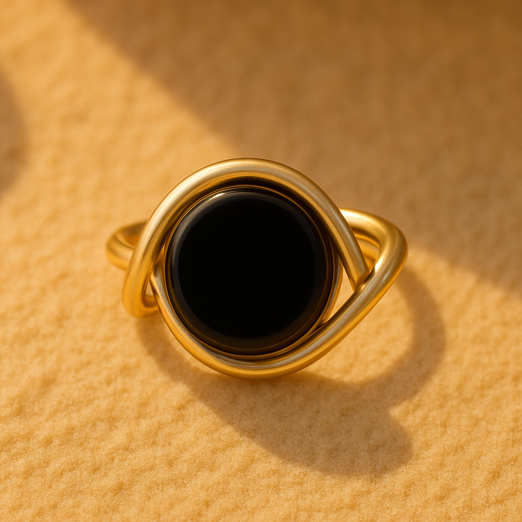 Bague Éclipse d’Agate Noire