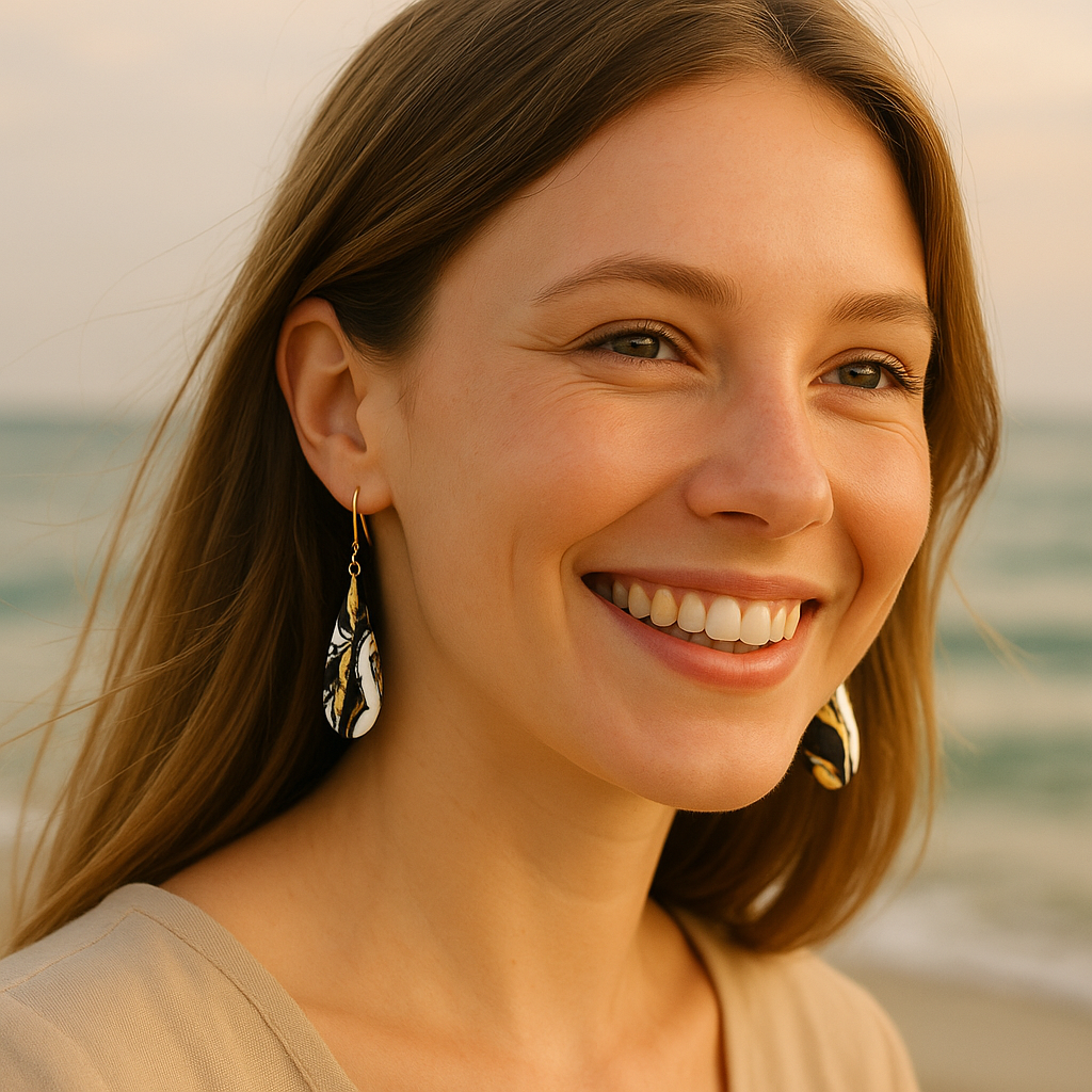Boucles d’Oreilles "Élégance Marbrée"