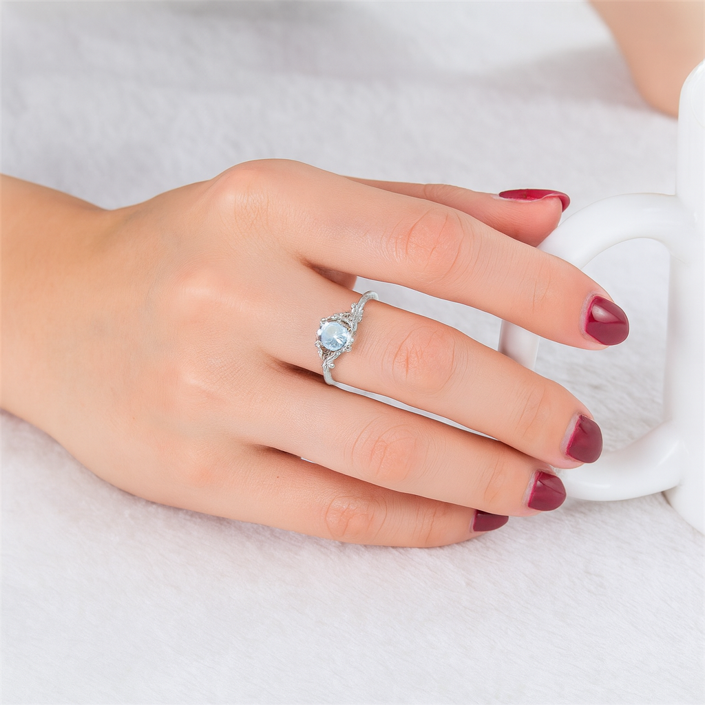 Bague "Arbre de Lune" en Pierre de Lune Naturelle