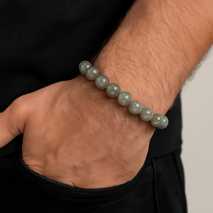 Bracelet "Prospérité et Sérénité" en Jade Burmèse Naturel
