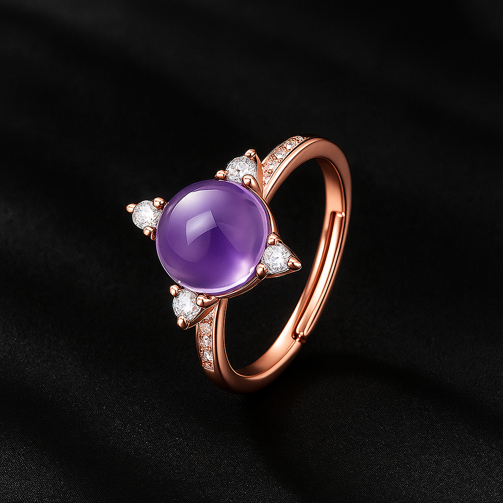 Bague Royale Améthyste Étoilée