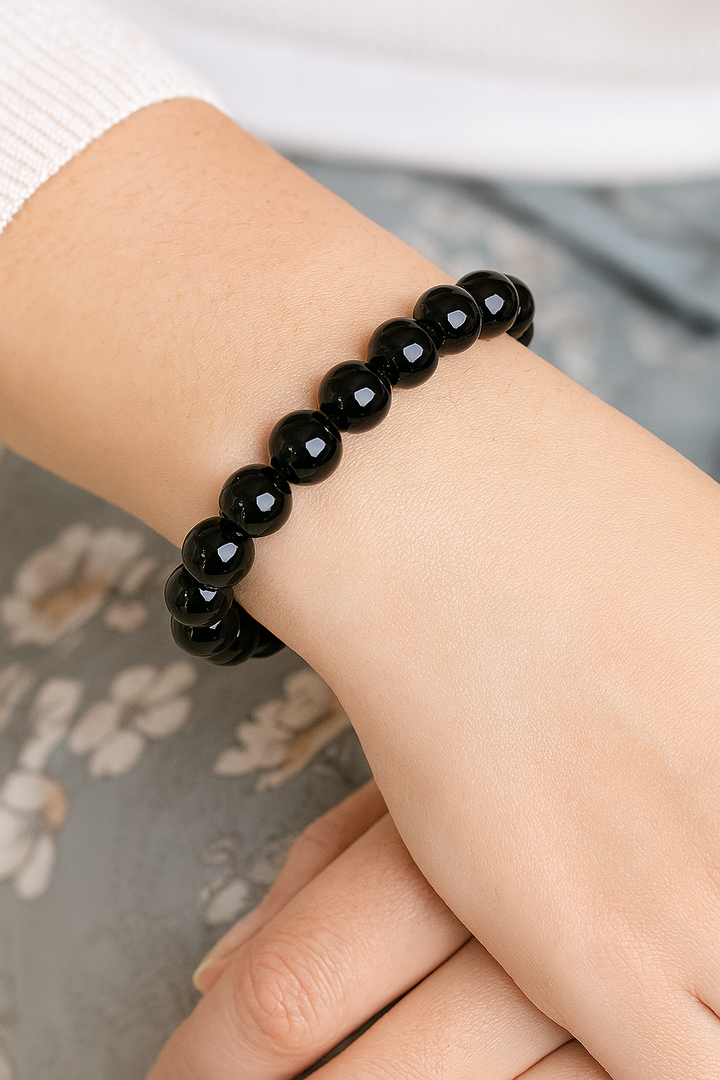 Bracelet Ancrage en Agate Noire