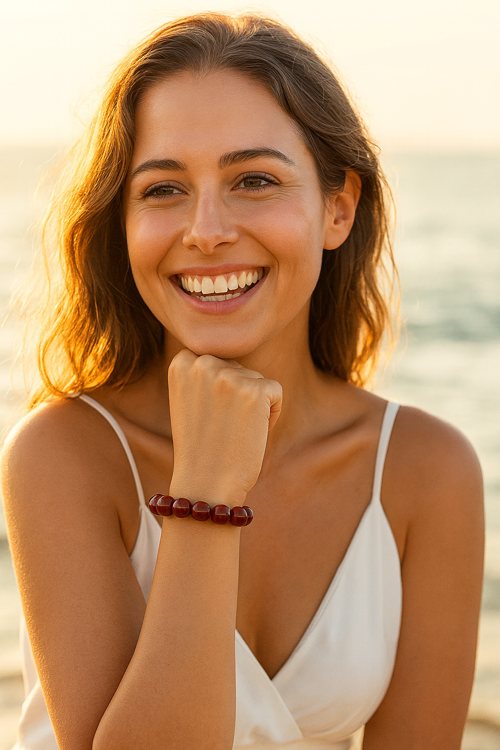 Bracelet "Puissance" en pierre d'Oeil du Tigre Rouge