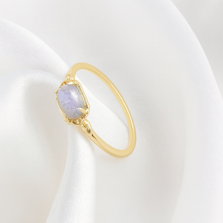 Bague « Clair de Lune » en Labradorite & Topaze