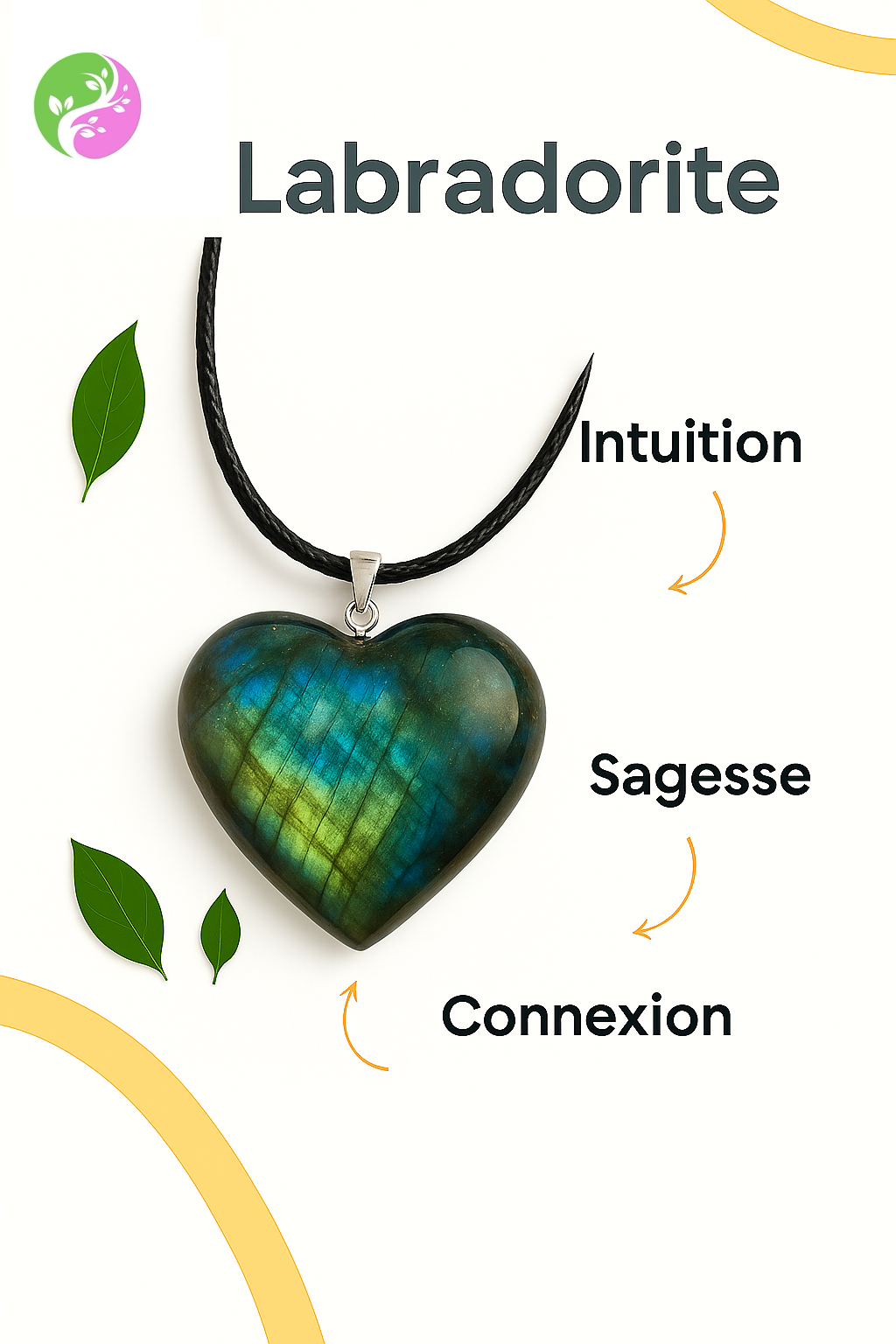 Collier Cœur en Labradorite