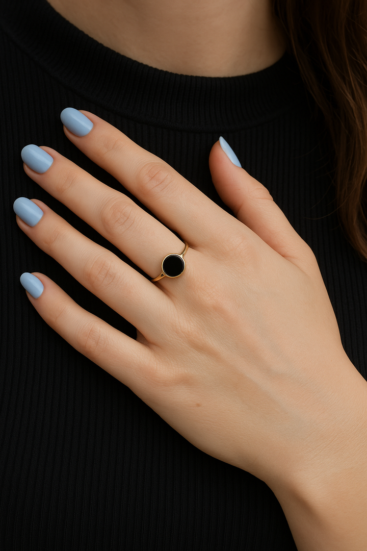 Bague Éclipse d’Agate Noire