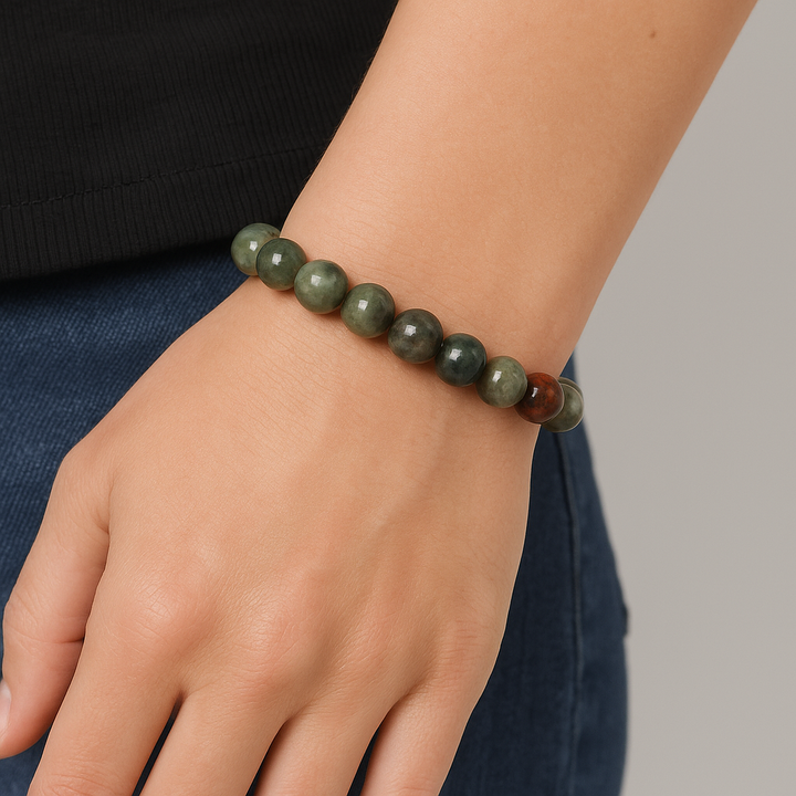 Bracelet "Ancrage Profond" en Jaspe Sanguin Africain