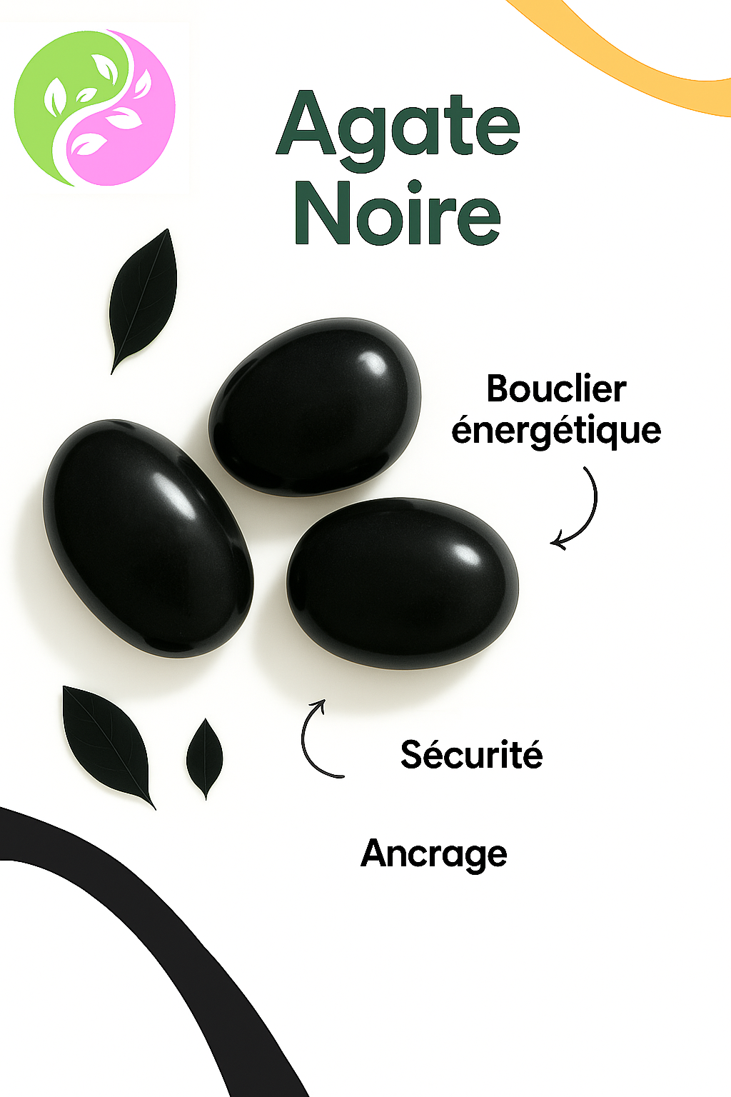 Bracelet "Ancrage Suprême" en Agate Noire