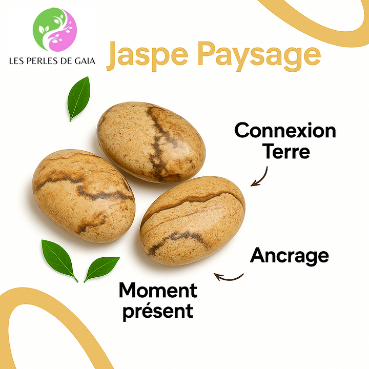 bracelet DUO "Stabilité et Ancrage" en Jaspe Paysage