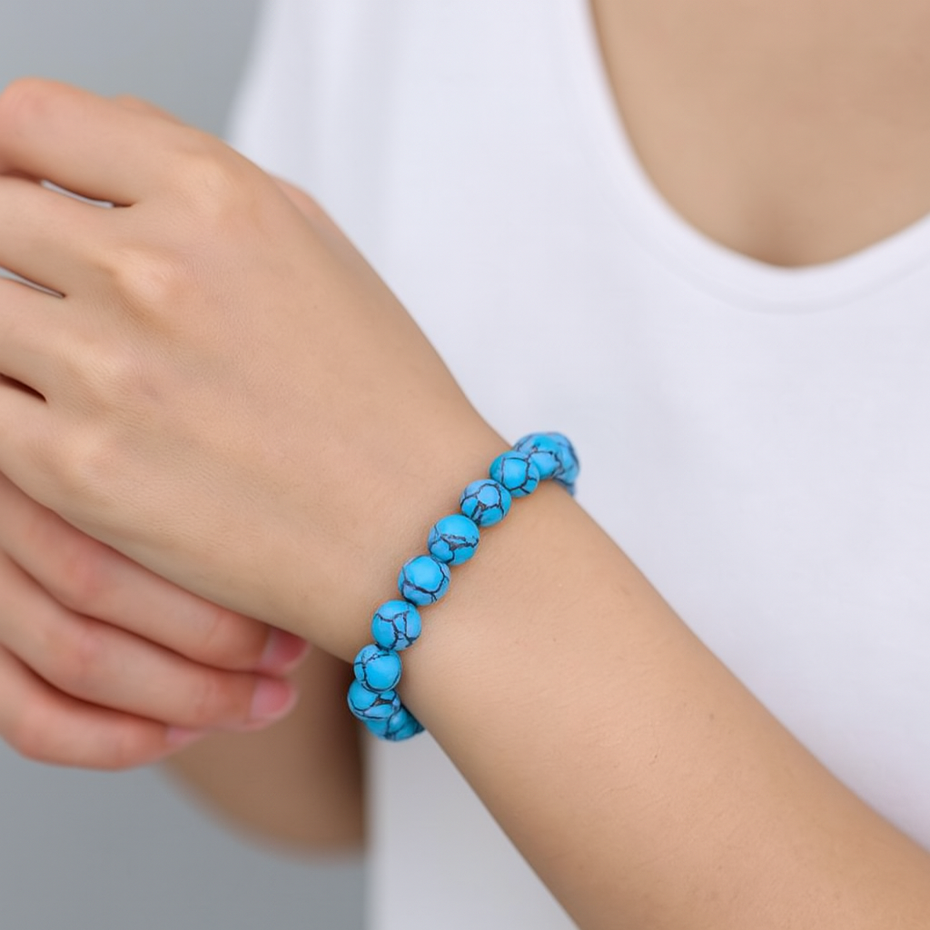 Bracelet "GAIA - Femme Sauvage" en Bleu Turquoise