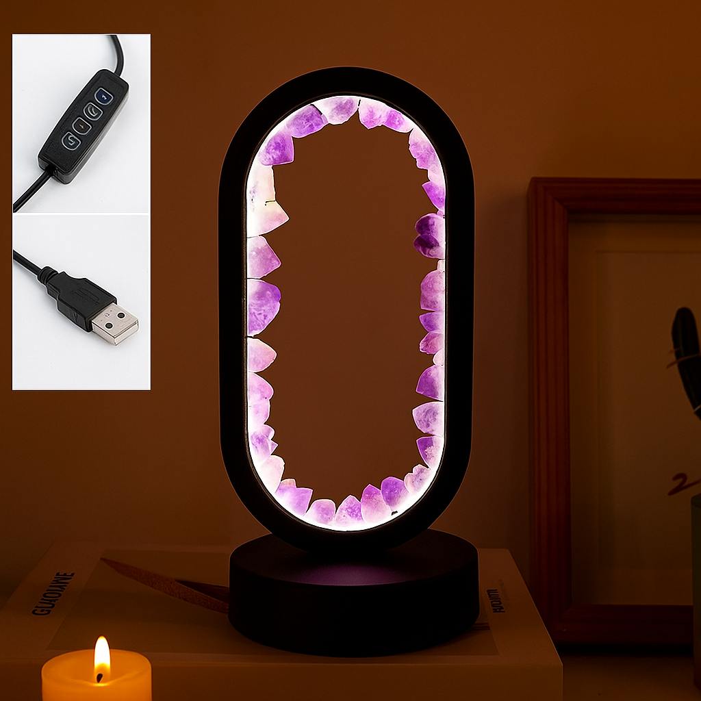 Lampe Cristalline d’Améthyste – Sérénité et Énergie Positive