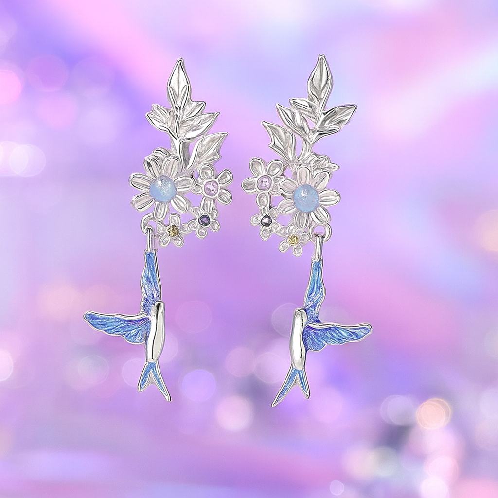 Boucles d’Oreilles "Colibris Enchantés"
