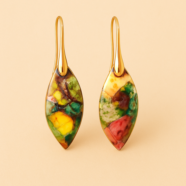 Boucles d’Oreilles "Feuille Bohème"