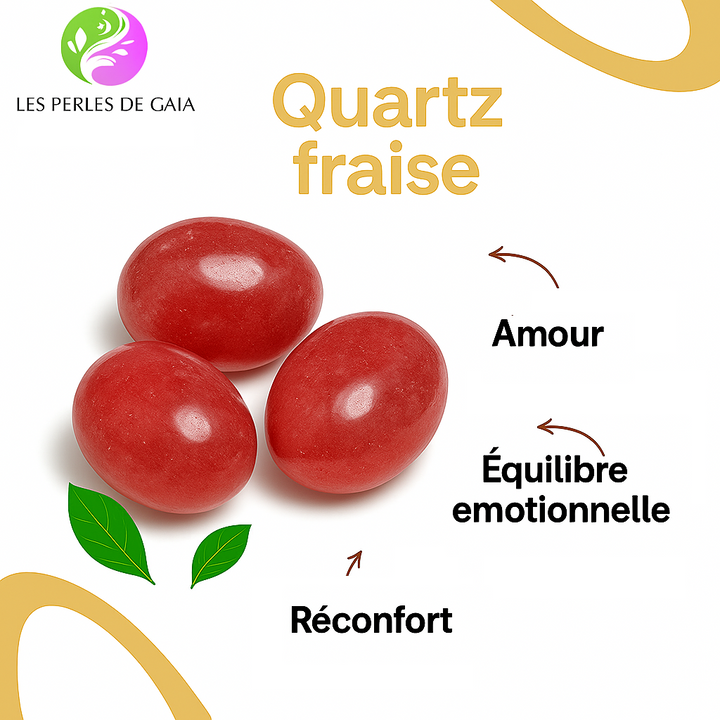 Bracelet "Guérison du Cœur" en Quartz Fraise