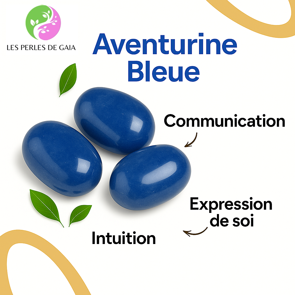 Bracelet DUO "Intuition et Créativité" en Aventurine Bleue et Opale