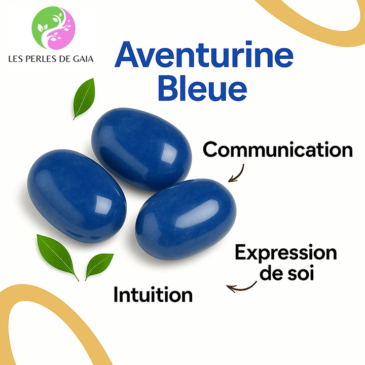 Bracelet DUO "Intuition et Créativité" en Aventurine Bleue et Opale