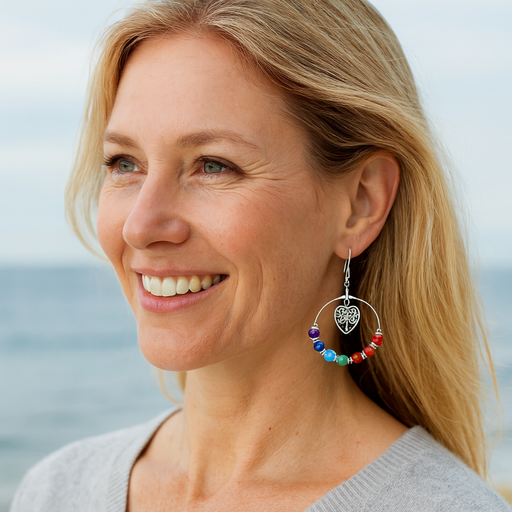 Boucles d’Oreilles "Énergie Chakra" – Pierres Naturelles & Harmonie Intérieure