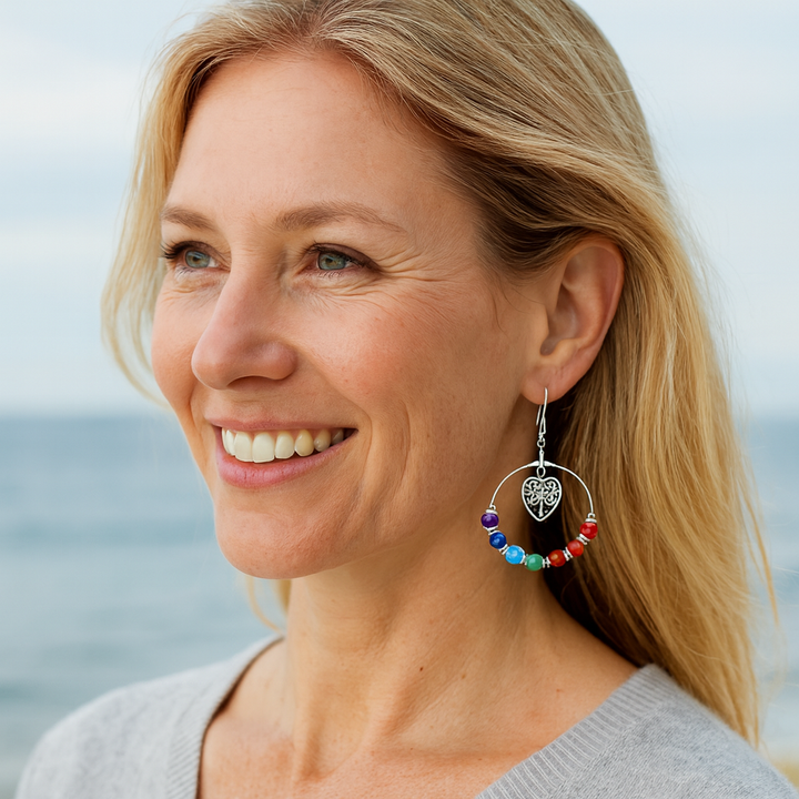 Boucles d’Oreilles "Énergie Chakra" – Pierres Naturelles & Harmonie Intérieure
